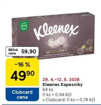 Tesco Kleenex Kapesníky nabídka
