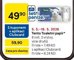 Tesco Tento toaletní papír nabídka