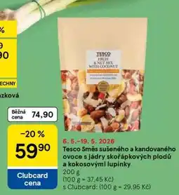 Tesco Tesco Směs sušeného a kandovaného ovoce s jádry skořápkových plodů a kokosovými lupínky nabídka