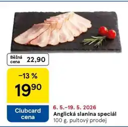 Tesco Anglická slanina speciál nabídka