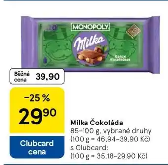Tesco Milka Čokoláda nabídka