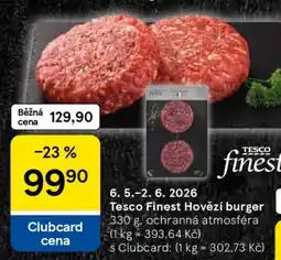 Tesco Tesco Finest Hovězí burger nabídka