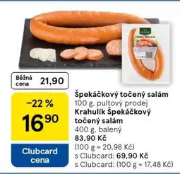 Tesco Krahulík Špekáčkový točený salám nabídka