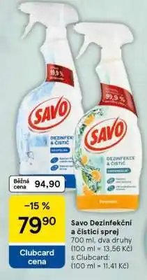 Tesco Savo Dezinfekční a čisticí sprej nabídka