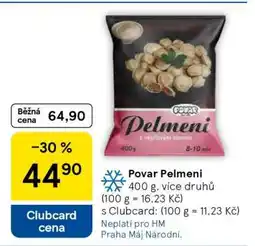 Tesco POVAR Pelmeni nabídka