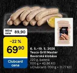 Tesco Tesco Grill Master Bavorská klobása nabídka