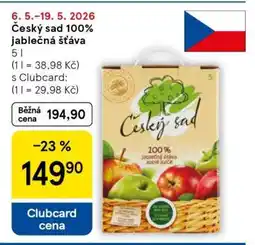 Tesco Český sad 100% jablečná šťáva nabídka