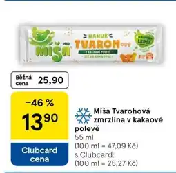 Tesco Míša Tvarohová Zmrzlina v kakaové polevě nabídka