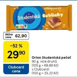Tesco Orion Studentská pečeť nabídka