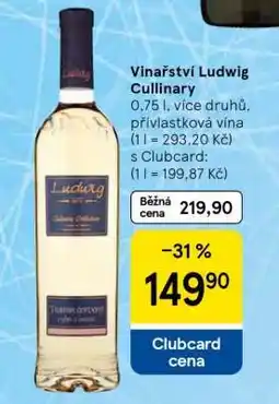 Tesco Vinařství Ludwig Cullinary nabídka