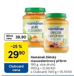 Tesco Hamánek dětský masozeleninový příkrm nabídka