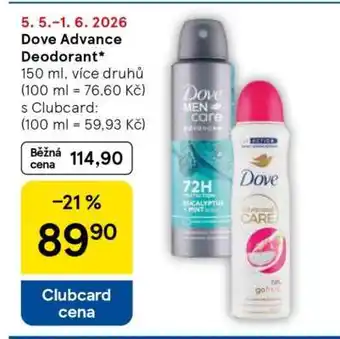 Tesco Dove Advance Deodorant nabídka