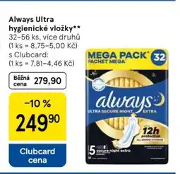 Tesco Always Ultra hygienické vložky nabídka