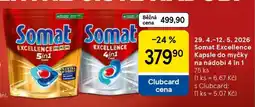 Tesco Somat Excellence Kapsle do myčky na nádobí 4 in 1 nabídka