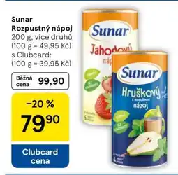 Tesco Sunar rozpustný nápoj nabídka