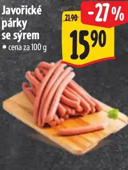 Albert Javořické párky se sýrem nabídka