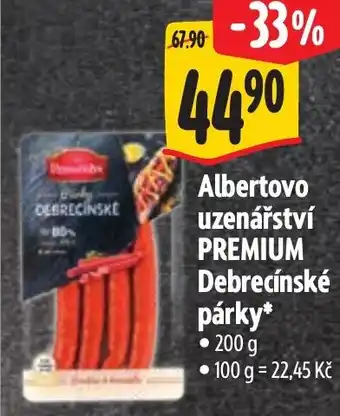Albert Albertovo uzenářství PREMIUM Debrecínské parky nabídka
