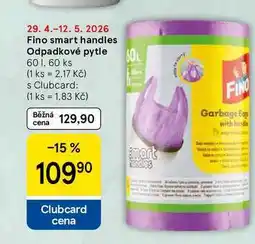 Tesco Fino smart handles Odpadkové pytle, 60 l, 60 ks nabídka