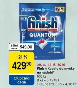 Tesco Finish Kapsle do myčky na nádobí, 100 ks nabídka