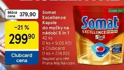 Tesco Somat Excellence Kapsle do myčky na nádobí 5 in 1, 42 ks nabídka