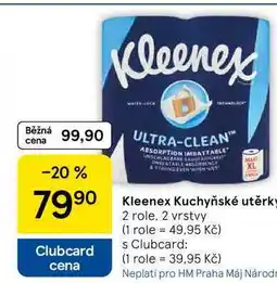 Tesco Kleenex Kuchyňské utěrky, 2 role. 2 vrstvy nabídka