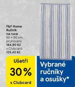 Tesco F&F Home Ručník na ruce, 50 x 90 cm. pruhovaný nabídka