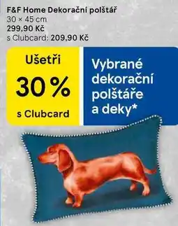 Tesco F&F Home Dekorační polštář, 30 x 45 cm nabídka