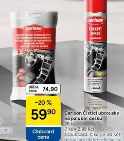 Tesco Carlson Čisticí ubrousky na palubní desku, 26 ks nabídka