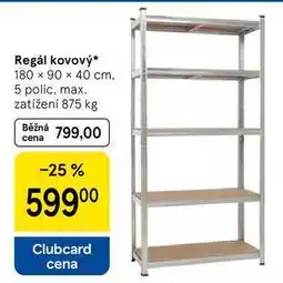 Tesco Regál kovový, 180 x 90 x 40 cm. 5 polic, max. zatížení nabídka