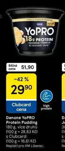 Tesco Danone YoPRO Protein Pudding, 180 g, více druhů nabídka