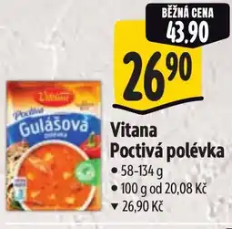 Albert Vitana Poctivá polévka nabídka