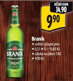 Albert Braník světlé výčepní pivo nabídka