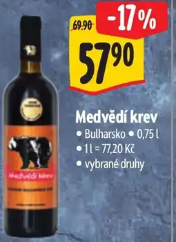 Albert Medvědí krev Bulharsko nabídka