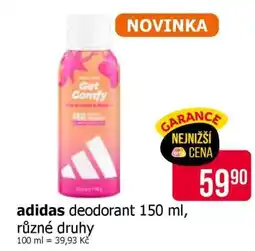 Teta adidas deodorant 150 ml, různé druhy nabídka