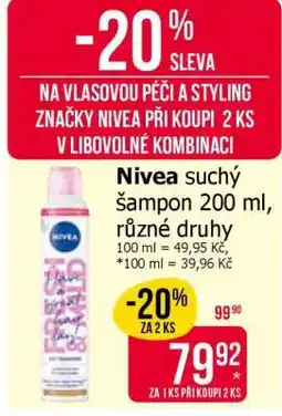 Teta Nivea suchý šampon 200 ml nabídka