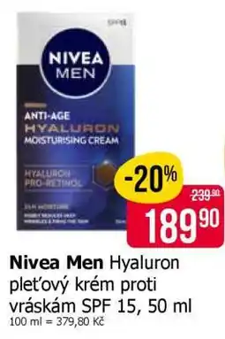 Teta Nivea Men Hyaluron pleťový krém proti vráskám SPF 15, 50 ml nabídka