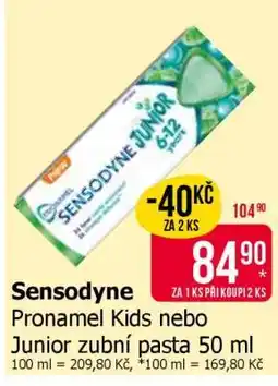 Teta Sensodyne Pronamel Kids nebo Junior zubní pasta 50 ml nabídka