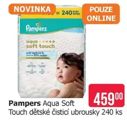 Teta Pampers Aqua Soft Touch dětské čistící ubrousky 240 ks nabídka