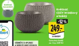 Albert Květináč COZY M béžový a hnědý nabídka