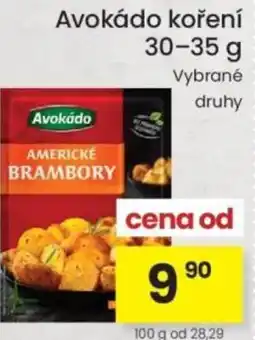 Kubík potraviny Avokádo koření nabídka