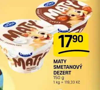 Flop Maty smetanový dezert nabídka