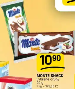 Flop Monte snack nabídka