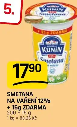 Flop KUNIN Smetana na vaření 12% nabídka