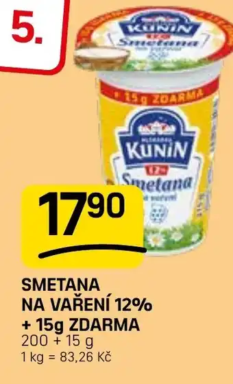 Flop KUNIN Smetana na vaření 12% nabídka