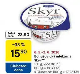 Tesco Bohušovická mlékárna Skyr, 130 g, více druhů nabídka