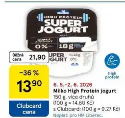 Tesco Milko High Protein jogurt, 150 g, více druhů nabídka