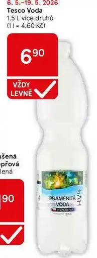 Tesco Tesco Voda, 1,5 l, více druhů nabídka