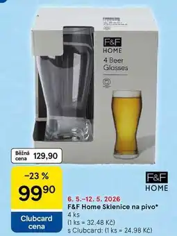 Tesco F&F Home Sklenice na pivo, 4 ks nabídka