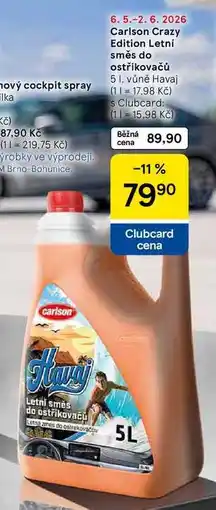 Tesco Carlson Crazy Edition Letní směs do ostřikovačů, 5 I, vůně Havaj nabídka