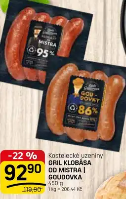 Flop Kostelecké uzeniny Gril klobása od mistra | goudovka nabídka